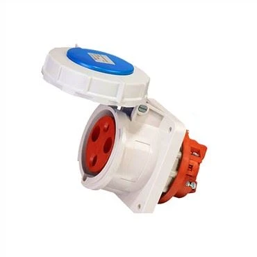 পিন&হাতা সংযোগকারী 63A 400V কেবল মাউন্ট সকেট 2P+ই নীল